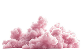 A large, fluffy pink cloud isolated on a white transparent background.