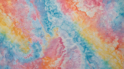 Soft colorful rainbow abstract tie dye pattern background.