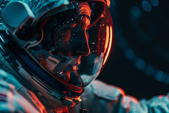 Man in astronaut suit with helmet