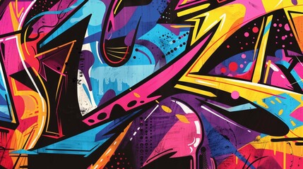 Abstract Graffiti Art   Colorful Urban Design