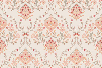 Ikat tribal Indian seamless pattern. Ethnic Aztec fabric carpet mandala ornament native boho chevron textile.Geometric African American oriental traditional vector illustrations. Embroidery style.