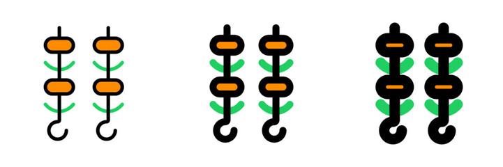 Editable bbq, shish kebab, satay vector icon. Part of a big icon set family. Perfect for web and app interfaces, presentations, infographics, etc