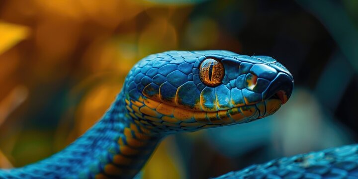 Black mamba Dendroaspis polylepis ready to strike