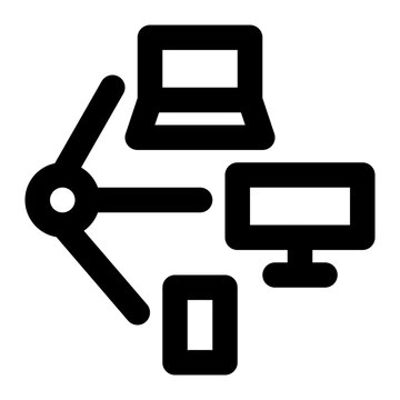 black network devices connected icon clip art preview