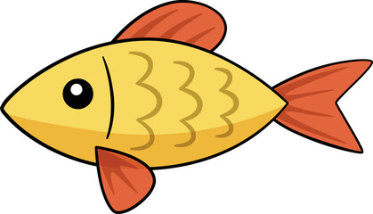 Fish icon. Cartoon marine animal. Aquarium creature