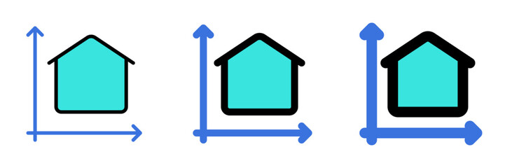 Editable building area, size vector icon. Property, real estate, construction, mortgage, interiors. Part of a big icon set family. Perfect for web and app interfaces, presentations, infographics, etc