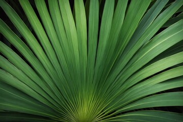 Fototapeta premium Close-up of green palm leaf with intricate texture