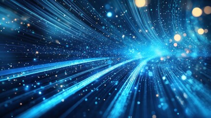 Naklejka premium Abstract Blue Light Tunnel