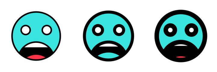 Editable scared, shocked, petrified face vector icon. Part of a big icon set family. Perfect for web and app interfaces, presentations, infographics, etc