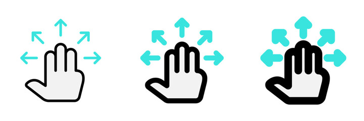 Editable three fingers move vector icon. Part of a big icon set family. Perfect for web and app interfaces, presentations, infographics, etc