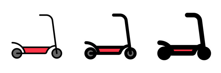 Editable kick scooter vector icon. Vehicles, transportation, travel. Part of a big icon set family. Perfect for web and app interfaces, presentations, infographics, etc