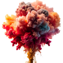 Fototapeta premium Colorful smoke explosion transparent background