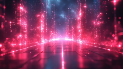 abstract 3d animation background of glowing neon lines fantastic minimalist wallpaper cycle3d