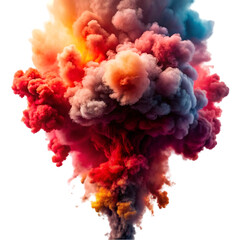Fototapeta premium Colorful smoke explosion transparent background