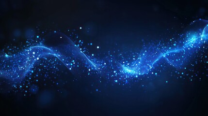 Abstract Blue Wave with Sparkles