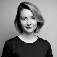 A woman portrait (black and white photography)