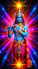 Lord Krishna neon color