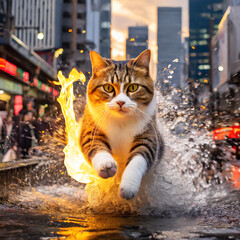 A running cat 
