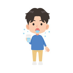 うがいをする人