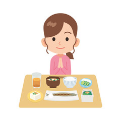 バランスの良い食事をとる人