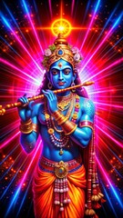 Lord Krishna neon color