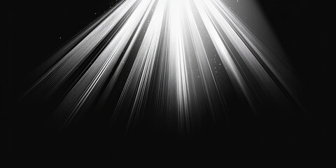 Fototapeta premium Rays of Hope: Dramatic monochrome beams of light pierce through darkness, symbolizing hope, guidance, and a brighter future. 