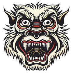 Fototapeta premium Yeti head very simple traditional tattoo flash styles illustration