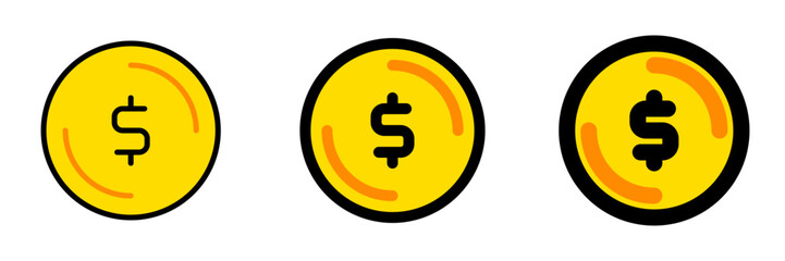 Editable dollar coin vector icon. Part of a big icon set family.  Finance, business, investment, accounting. Perfect for web and app interfaces, presentations, infographics, etc