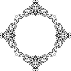 Obraz premium frame border vintage with a floral design