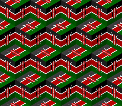 kenya  flag box pattern. vector illustration