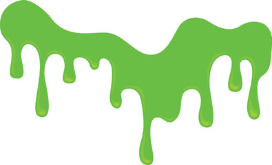 Dripping goo. Sticky green slime splatter blob