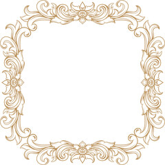 Elegant vintage ornament with gold Luxury floral