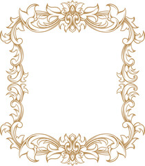 Elegant vintage ornament with gold Luxury floral