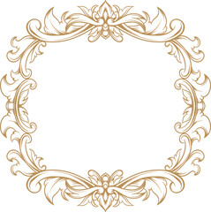 Elegant vintage ornament with gold Luxury floral