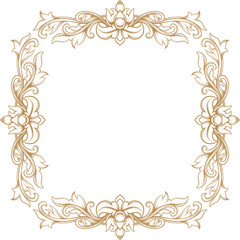 Elegant vintage ornament with gold Luxury floral