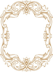 Elegant vintage ornament with gold Luxury floral