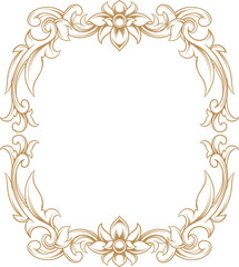 Elegant vintage ornament with gold Luxury floral