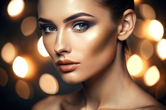 Silky, buildable concealer on a flawless complexion, dramatic spotlight, and a shallow depth of field to highlight product texture and performance