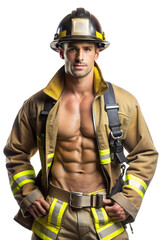 Portrait of a hot male firefighter