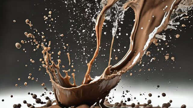  Chocolate Milk Splash in Slow Motion