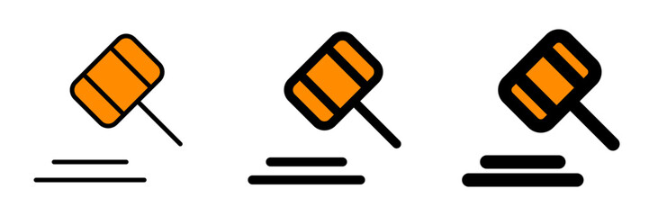 Editable gavel, law, hammer, auction vector icon. Part of a big icon set family. Perfect for web and app interfaces, presentations, infographics, etc