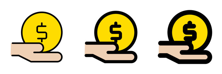 Editable donation hand gesture vector icon. Part of a big icon set family. Perfect for web and app interfaces, presentations, infographics, etc