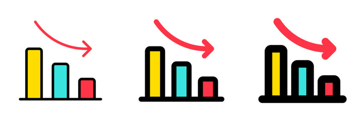 Editable bar chart, investment loss vector icon. Part of a big icon set family. Perfect for web and app interfaces, presentations, infographics, etc