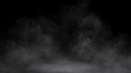 Eerie mist enveloping a dark space, creating an atmospheric and mysterious mood.