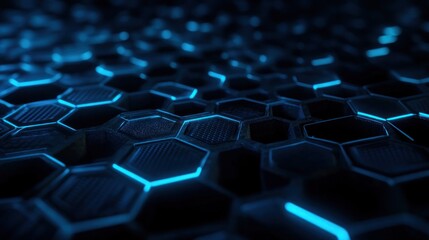 Fototapeta premium Abstract Blue Hexagon Pattern