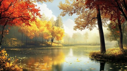 Obraz premium Beautiful wallpaper of trees and nice scene of nature.