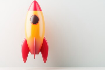 Creative 3D Rocket Design for Business Startup Speed and Launch Themes