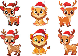 christmas animals  icon logo vector art