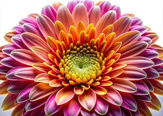 Close-Up Of A Vibrant Flower With Delicate Petals And Intricate Details, Isolated On A White Background.