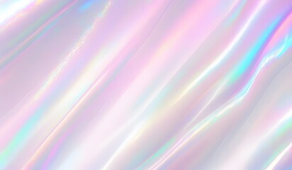 Obraz premium Holographic background seamless trendy iridescent light foil texture. Soft holographic pastel unicorn marble background pattern. Modern pearlescent blurry abstract swirl illustration. 